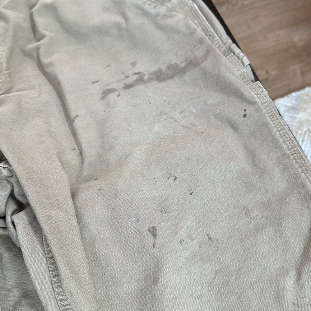 Carhartt distressed stained canvas carpenter work pants - Picture 3 of 11